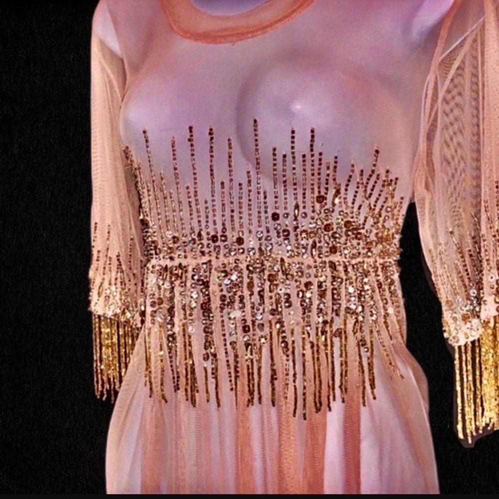 Couture Beaded Illusion Top by Space Style Concepts.  Exquisite! & NWT